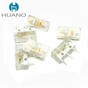 2Pcs  HUANO 블랙 블루 투명 쉘 음소거 마우스 마이크로 스위치 10M 30M 60M 80M 100 백만 유지 보수 버튼