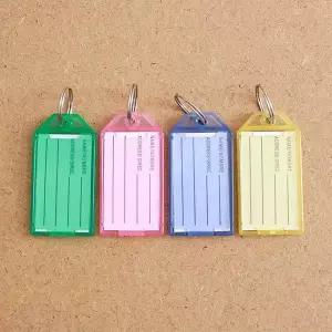 TBZ 심플한 네임택 열쇠고리 4개입-색상랜덤 캐리어이름표