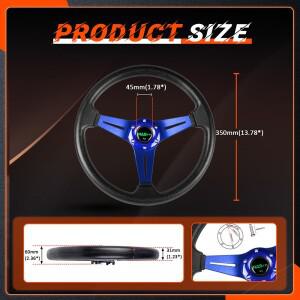 350mm/14인치 스포츠 스티어링 휠 알루미늄+PU 드리프트  레이싱 게임 범용