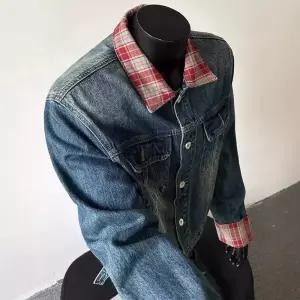 데님 남사친 빈티지 점퍼 봄가을 청자켓 칼라 코트 체크 군더더기 숏 CH3