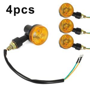 4pcs LED 오토바이 회전 신호등 표시 등 12V 회전 표시 등 깜박이 서명자 앰버 자전거 오토바이 액세서리