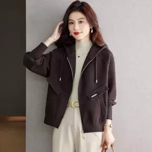 여성 모직 니트 추천 후드 카디건 숏 봄가을 코트 점퍼 추동 SPO마켓3