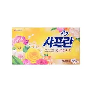 샤프란 코튼블로섬 티슈형 섬유유연제 세탁세제 아로마시트