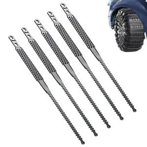 재사용 가능한 스노우 체인 트랙션 케이블 5개 논슬립 지퍼 타이 차량 타이어 체인 차량용 스쿠터 SUV 세단