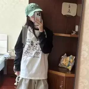 캐주얼 여성티셔츠 귀여운프린트 귀여운프린트 여 그레이 당일배송 엣노트 챔피온