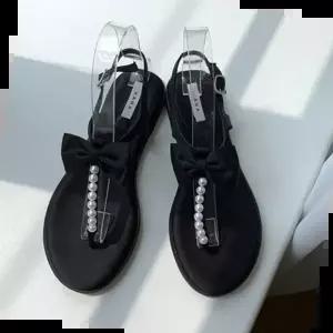 여자편한샌들 소개팅 모임 데이트 신발 여성 리본 진주 스트랩 샌들