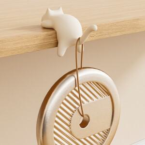 고양이 모양 흔적 없는 후크 책상 테이블 연구 사무실에 가방/지갑/필통호환 손상 벽걸이 홀더 클립