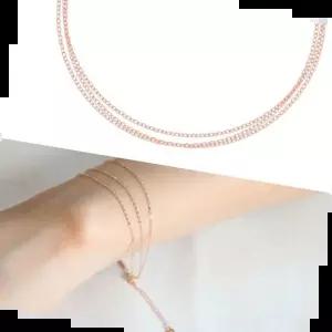 생일선물팔찌 금 로즈골드 트리플 체인 데일리 팔찌 14K