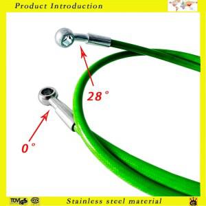 녹색 M10 0 ° -28 길이 10cm-500cm 유압 브레이크 호스 클러치 바이크 오토바이 범용 파이프라인