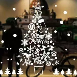 크리스마스 윈도우스티커 화이트트리 창문 겨울