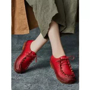 통굽 소가죽 에스닉 스트랩 수제 딥슬립온 로퍼 워킹화 여자 가을 빈티지 원픽3