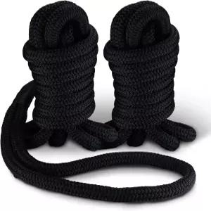 노벨비 1 도크 라인 2팩 더블 브레이드 나일론 보트 24 아일렛이 있는 헤비 듀티 계류 해양 로프 및 도킹용