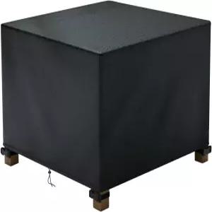 파티오 오스만 커버 방수 28.3 x 16.9 인치 직사각형 야외 사이드 테이블 내구성 있는 가구 블랙