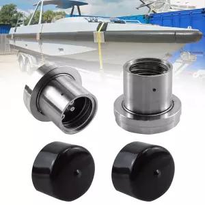 룰라인 2PCS 2.717인치 스테인리스 보트 트레일러 베어링 보호대 더스트 캡 휠 바 커버