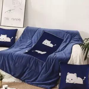 (올핀)스웨이드 캐릭터쿠션 이불담요 50x50 2in1 프리미엄