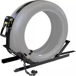 JY 퍼포먼스 세미트럭 스페어 타이어 랙 조절 가능한 캐리어 래칫 스트랩 체인 블랙 DAC927