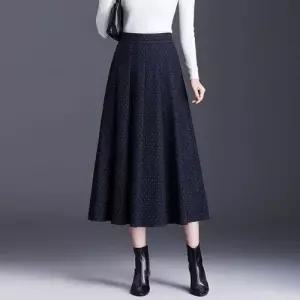 여자 스커트 롱 가을 캐주얼 도트 데일리 A라인 슬림핏 중기장 SPO마켓3