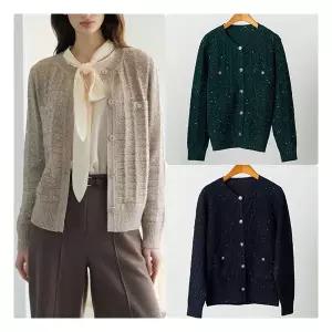 [한정특가70%] G.모데나 울블렌디드 스팽글 니트 자켓 1종