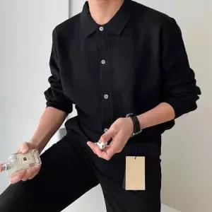 남성 니트 캐주얼 칼라넥 카디건 봄가을 얇은 터틀넥 원픽3