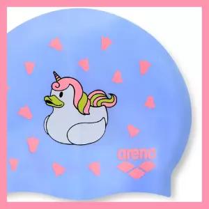 예쁜수영복 코디 단체 수모 할인 유니콘오리 귀여운 아레나 실리콘수모 블루 아쿠아로빅 물놀이