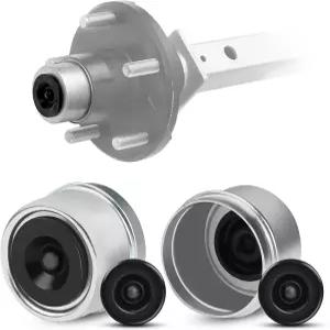 Klmnduo 2PCS 1.98인치 트레일러 허브 캡 스핀들 베어링 더스트 컵 그리스 커버 및 최대 2000~3500파운드