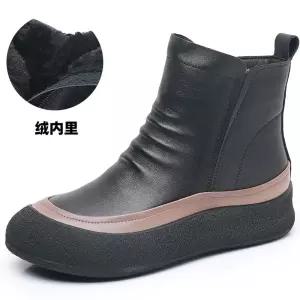 가을 빈티지 가죽 리얼 컬러 키높이워커 배색 플랫워커 뉴에닉 여자신발 첼시부츠 앵클부츠 수제 원템3