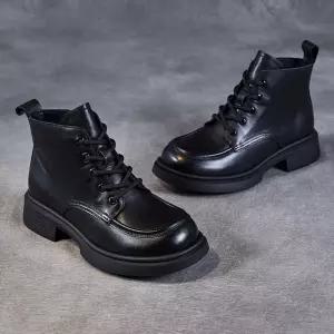 여자신발 워커힐 레더 부츠 워커 슬림 리얼 소가죽 앵클 단화 2단 원템3