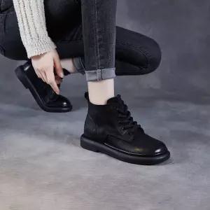 빈티지 가죽 앵클부츠 소 리얼 기모 여자신발 워커 워커힐 원템3