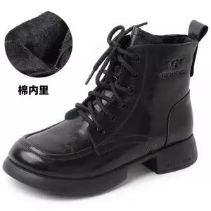 추동 워커 워커힐 진가죽 퍼부츠 통굽 앵클부츠 기모부츠 패션 여자신발 원템3