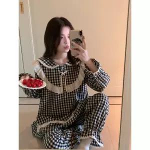 면 캐주얼 가을 아우터 긴팔 배기 잠옷세트 커플 체크 원픽3