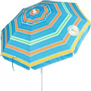 토미 바하마 6피트 UPF 50인치 이상 틸트 비치 우산 통합 샌드 앵커 윈드 벤트 캐리백 포함