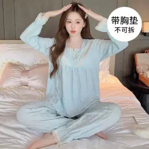 빈티지 잠옷세트 패드 세트 봄가을 긴팔 파자마 빅사이즈 커플 원픽3