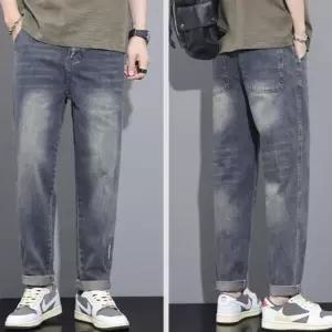 남자 배기 청바지 핏 봄가을 워싱 데님팬츠 캐주얼 와이드 긴바지 BE1