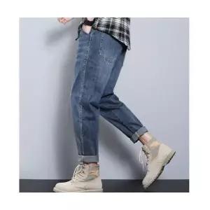 남자 배기 청바지 핏 봄여름 워싱 데님팬츠 9부 BE1