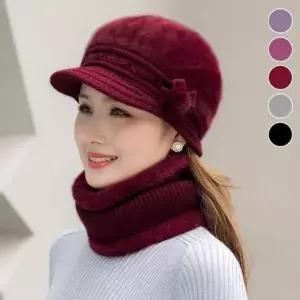 중장년 YBD260E2 래빗퍼 니트자 넥워머세트 ELM-223