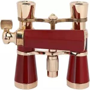 쌍안경 오페라 안경 망원경 3X25 휴대용 미니 극장 조절 가능한 손잡이 빈티지(빨간색)의 컴팩트