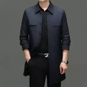 엘럽 남자 하프 캐주얼 봄가을 코트 칼라 트렌치 박템3