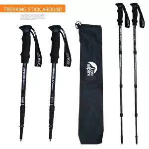 MKL 제네시 블랙체크 듀랄루민 4단 등산스틱 2개 음 +케이스