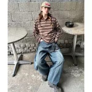 매장정품 JEEP 지프 멀티 스트라이프 카라 롱슬리브 티셔츠 (JR5TSU025BR) JR5TSU025BR 1144270