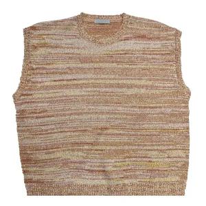 [리빌모아]남자 간절기 오버핏 팝콘 라운드 니트 베스트 AC-VES-Q016-오렌지