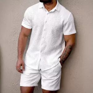 남성용 캐주얼 투피스 반팔세트 반팔 셔츠 반바지 원픽1