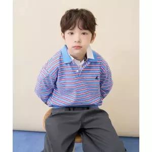 빈폴 키즈 BI6141U05Q 사토리얼 폴로 스트라이프 스웨트 셔츠 스카이 블루 945641