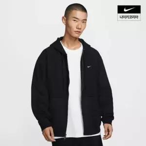 매장정품 NIKE 나이키 솔로 스우시 남성 풀집 플리스 후디 HV1085-010 1165090