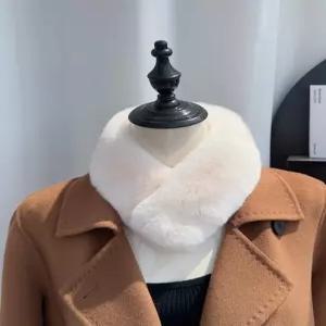 여자 머플러 토끼털 자석흡착 스카프 여성용 겨울용