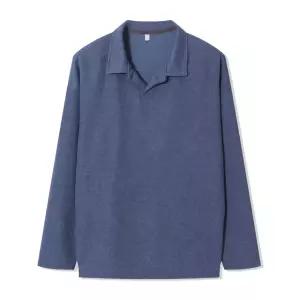 [리빌모아]남자 가을 오픈 카라넥 옆트임 긴팔 니트티셔츠 AC-KN-Q039-네이비