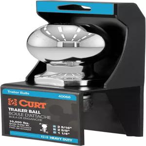 CURT 40068 크롬 트레일러 히치 볼 10 000파운드 직경 2-5/16인치 1-1/4 x 2-5/8인치 생크