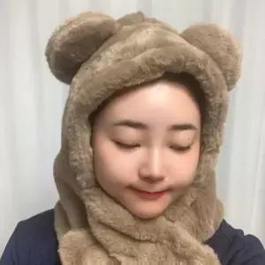 양털 NBD277C8 곰돌이 귀여운 털 자 목도리 일체형 귀마개