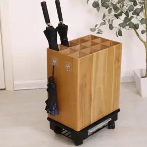 업소용 원목 우산꽂이 우산 대용량 호두색 이동 호텔 이동식