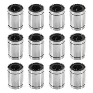 멜라이프 12PCS LM12UU 선형 볼 베어링 양면 고무 씰이 있는 12mm 보어 다이아 모션 부싱 CNC 기계 3D