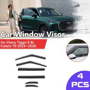 Chery Tiggo 9 8L Fulwin T9 용 자동차 창 바이저 쉘터 ~ 2026 비 눈썹 통풍구 천막 디플렉터 가드 트림 커버 액세서리